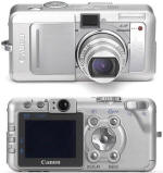Imagens de frente e de trás da Canon PowerShot S60
